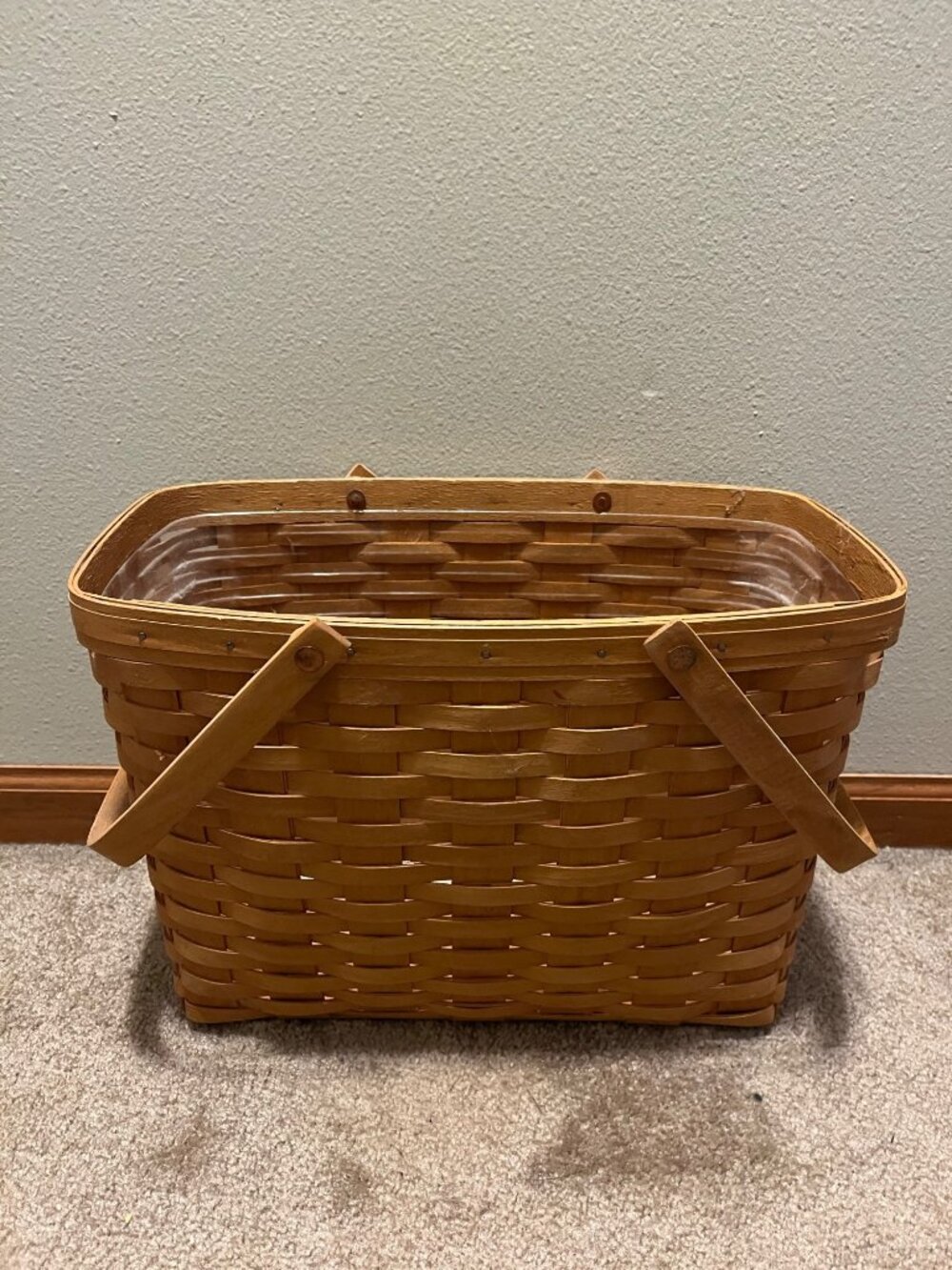Signed Longaberger Magazine Basket With Insert A1229